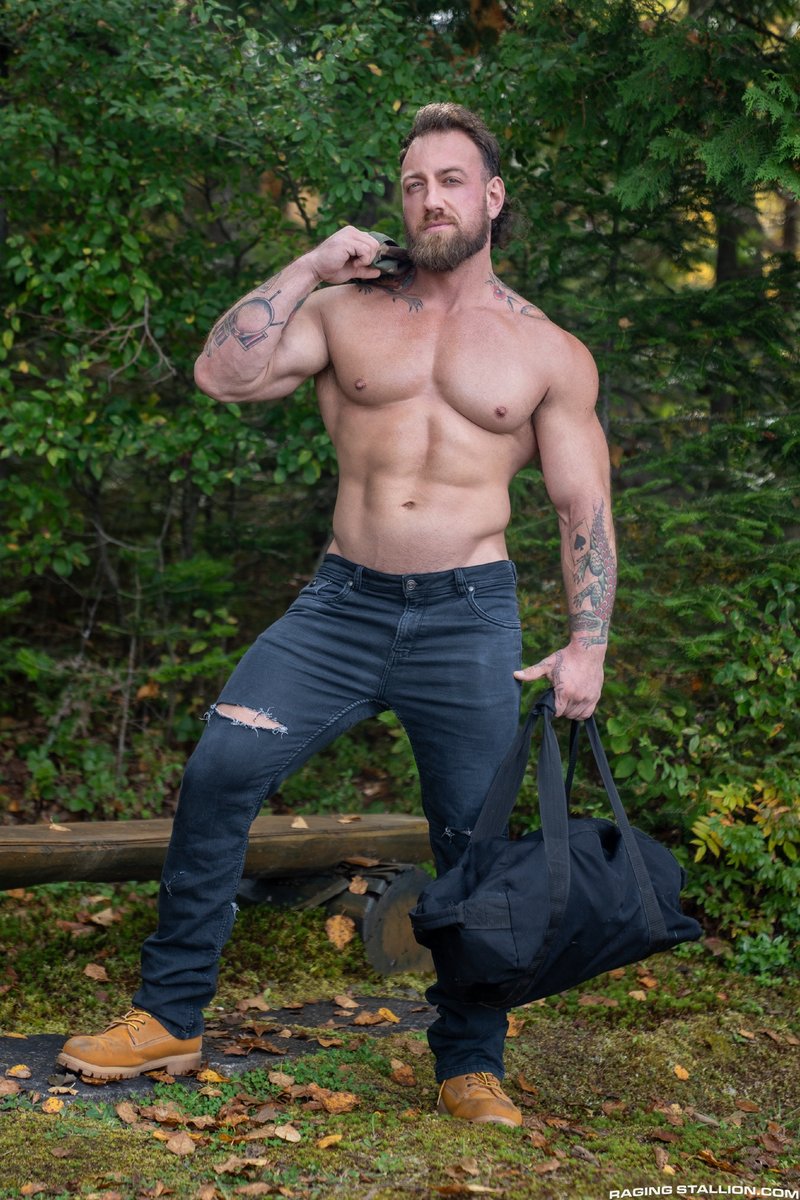 Booted and Ready: Jericho James and Adam Lee's Outdoor Blowjob and Anal Fun - image 1
